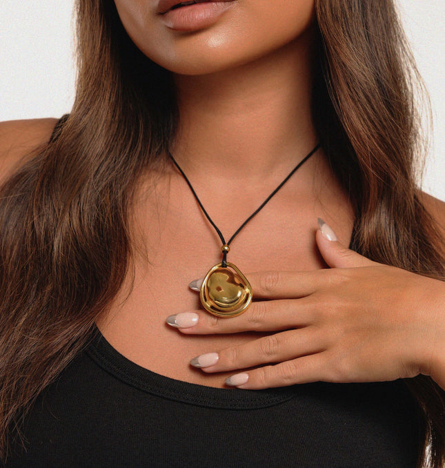 LUNAR ESSENCE PENDANT - NECKLACE In Solid Non-Tarnish Stainless Steel With 18K Gold-Plate