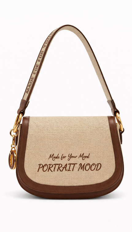 The P|M Heritage Script Saddle Bag - Sand & Cognac Edition