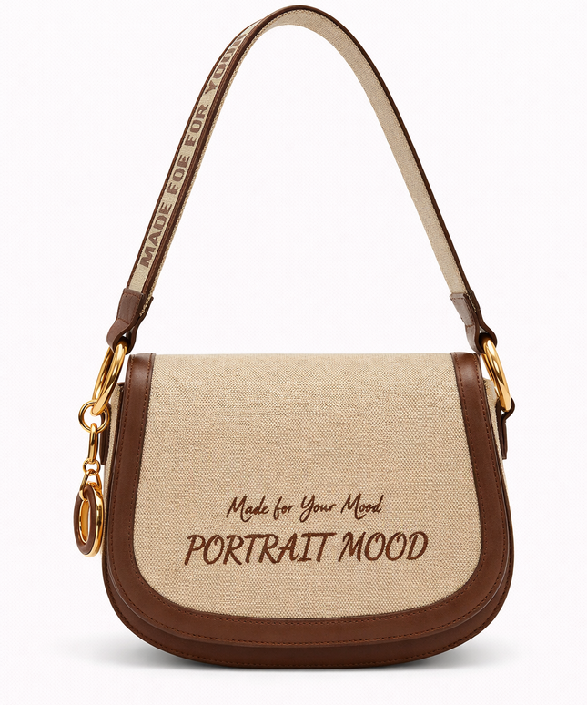 The P|M Heritage Script Saddle Bag - Sand & Cognac Edition