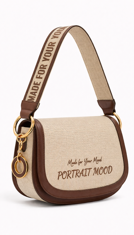 The P|M Heritage Script Saddle Bag - Sand & Cognac Edition