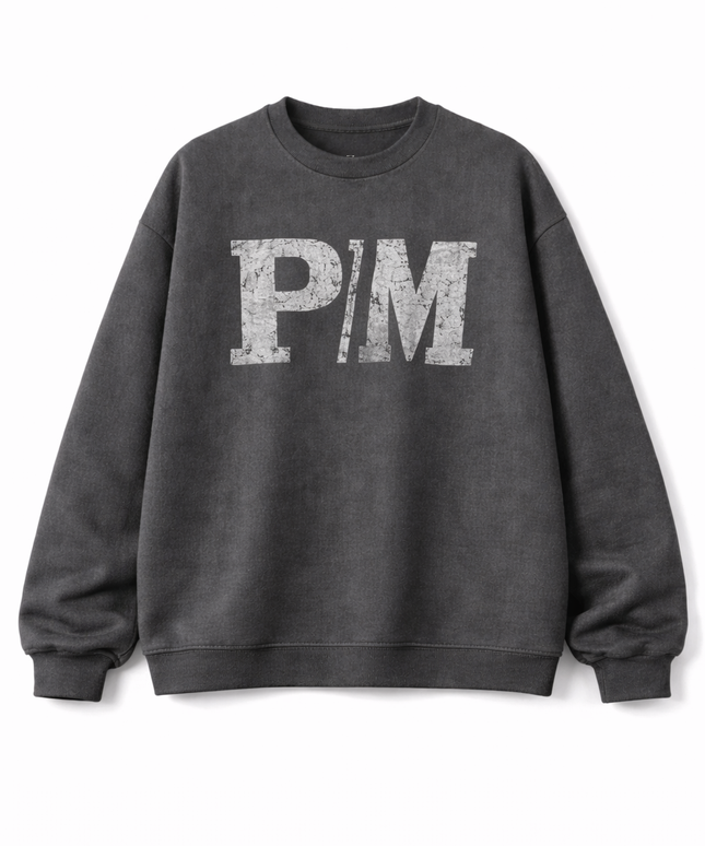 The PM Grunge Monogram Crew