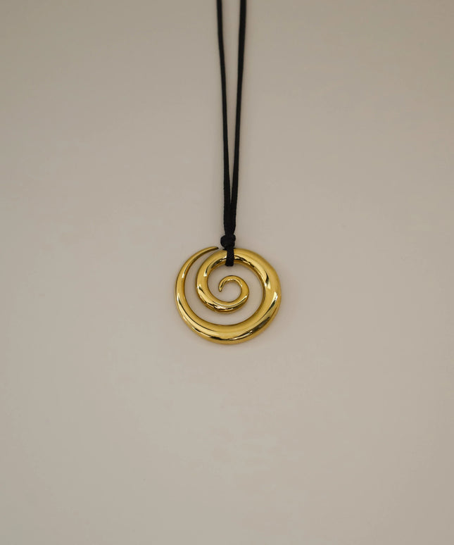 ETERNAL SPIRAL PENDANT NECKLACE In Solid Non-Tarnish Stainless Steel With 18K Gold-Plate