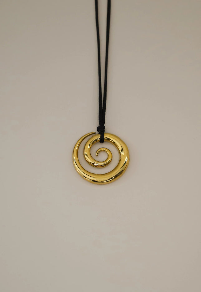 ETERNAL SPIRAL PENDANT NECKLACE In Solid Non-Tarnish Stainless Steel With 18K Gold-Plate