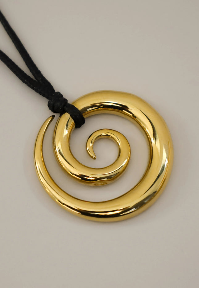 ETERNAL SPIRAL PENDANT NECKLACE In Solid Non-Tarnish Stainless Steel With 18K Gold-Plate
