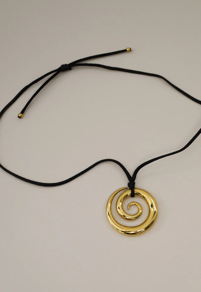 ETERNAL SPIRAL PENDANT NECKLACE In Solid Non-Tarnish Stainless Steel With 18K Gold-Plate