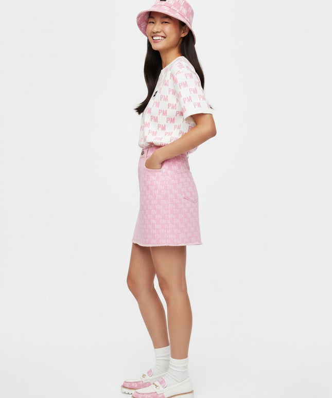 The PM Bubblegum Monogram Skirt