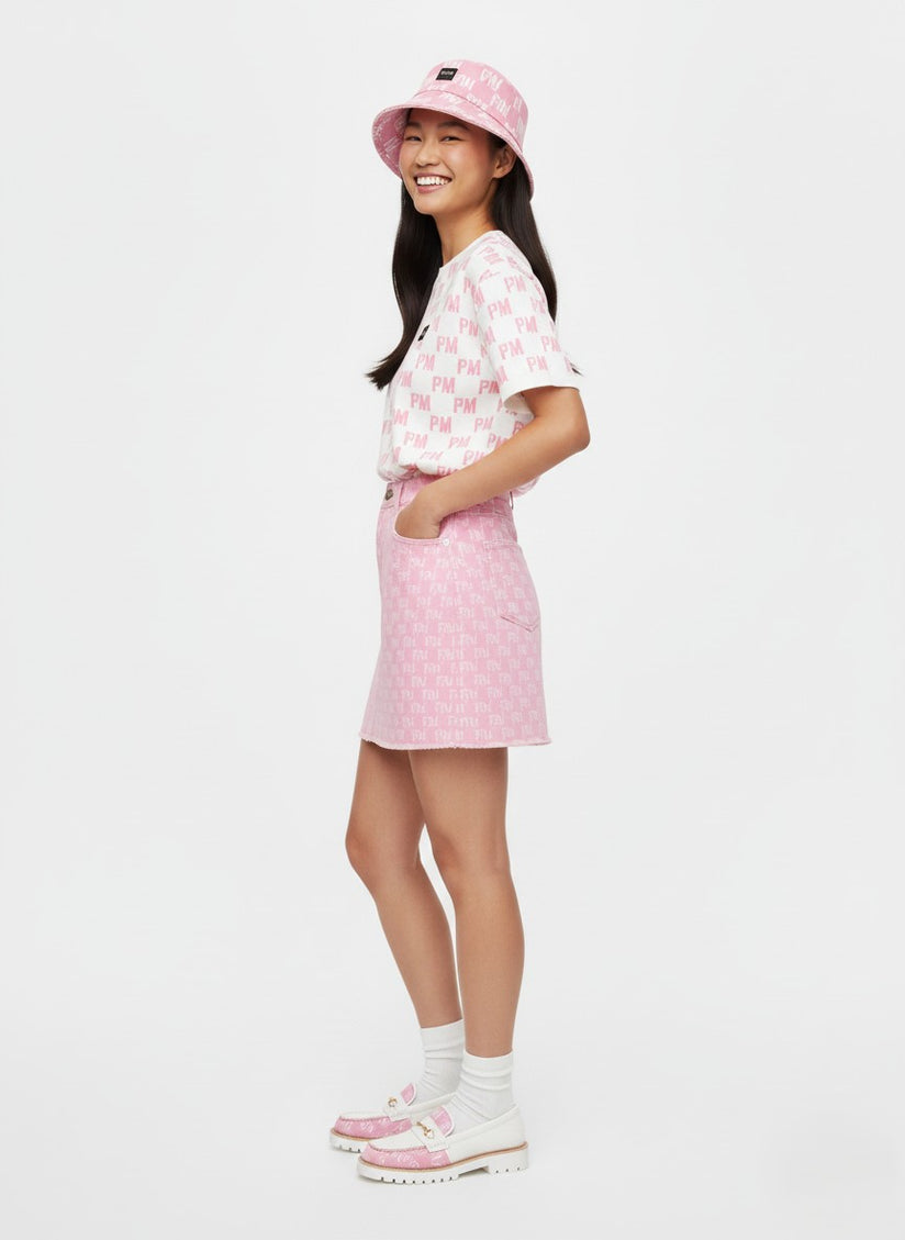 The PM Bubblegum Monogram Skirt