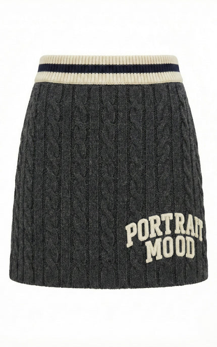 The Portrait Mood Varsity Cable Skirt