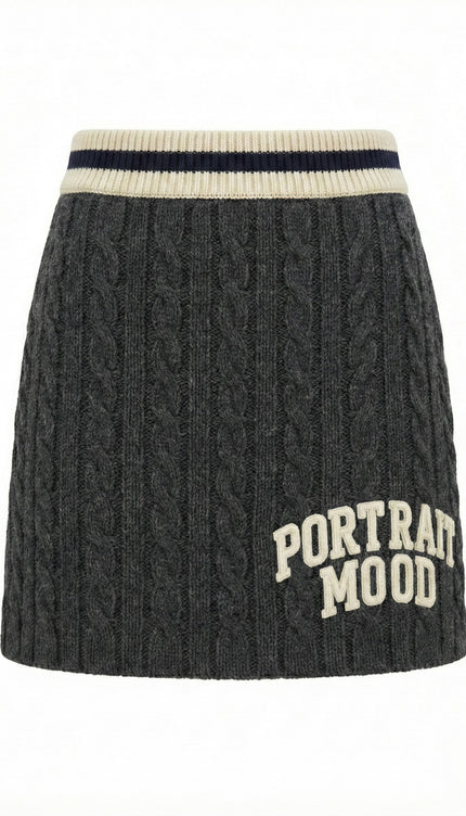 The Portrait Mood Varsity Cable Skirt