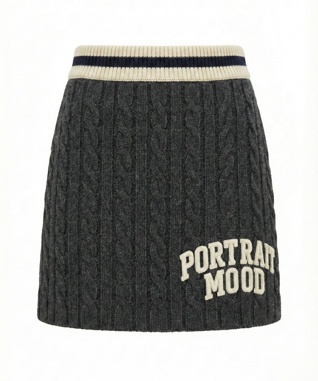 The Portrait Mood Varsity Cable Skirt