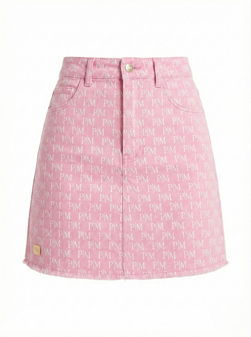 The PM Bubblegum Monogram Skirt