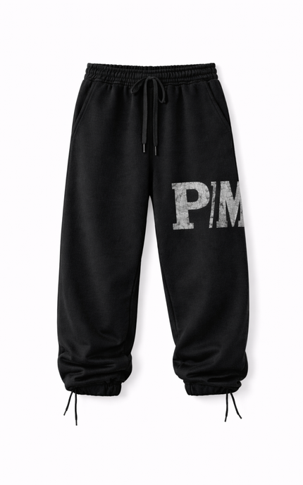 The PM Noir Grunge Monogram Toggle Jogger