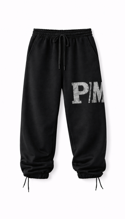 The PM Noir Grunge Monogram Toggle Jogger