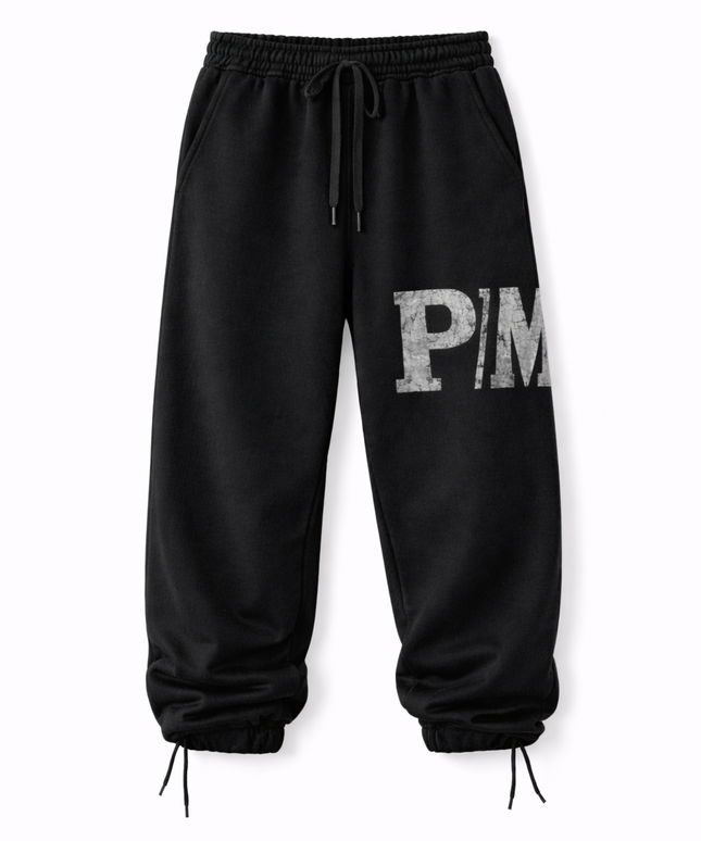 The PM Noir Grunge Monogram Toggle Jogger