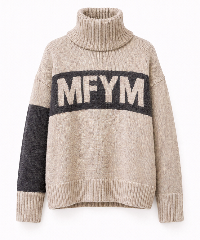 The P|M Statement MFYM Roll-Neck - Oatmeal & Charcoal Edition