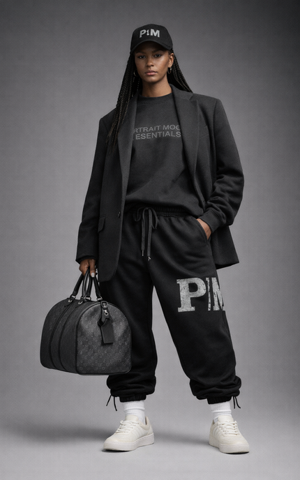 The PM Noir Grunge Monogram Toggle Jogger