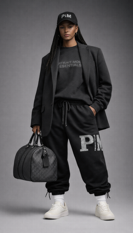 The PM Noir Grunge Monogram Toggle Jogger