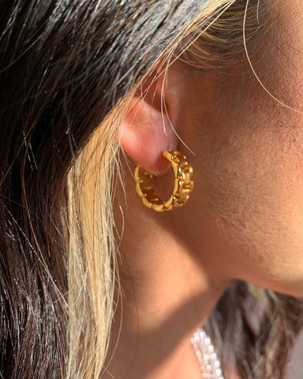 CLASSIC FRENCH LUXE HOOPS  In Solid Stainless Steel 18K Gold-Plate