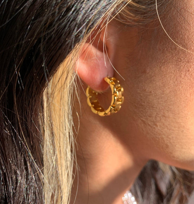 CLASSIC FRENCH LUXE HOOPS  In Solid Stainless Steel 18K Gold-Plate