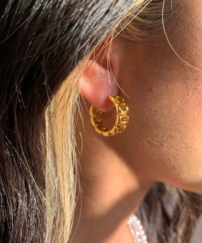 CLASSIC FRENCH LUXE HOOPS  In Solid Stainless Steel 18K Gold-Plate