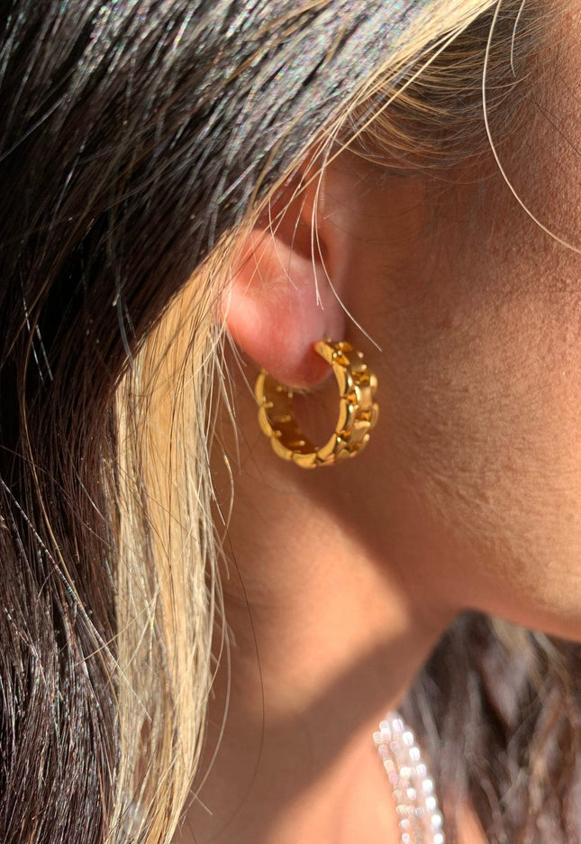 CLASSIC FRENCH LUXE HOOPS  In Solid Stainless Steel 18K Gold-Plate