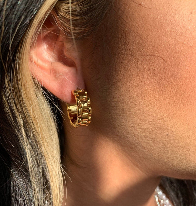 CLASSIC FRENCH LUXE HOOPS  In Solid Stainless Steel 18K Gold-Plate