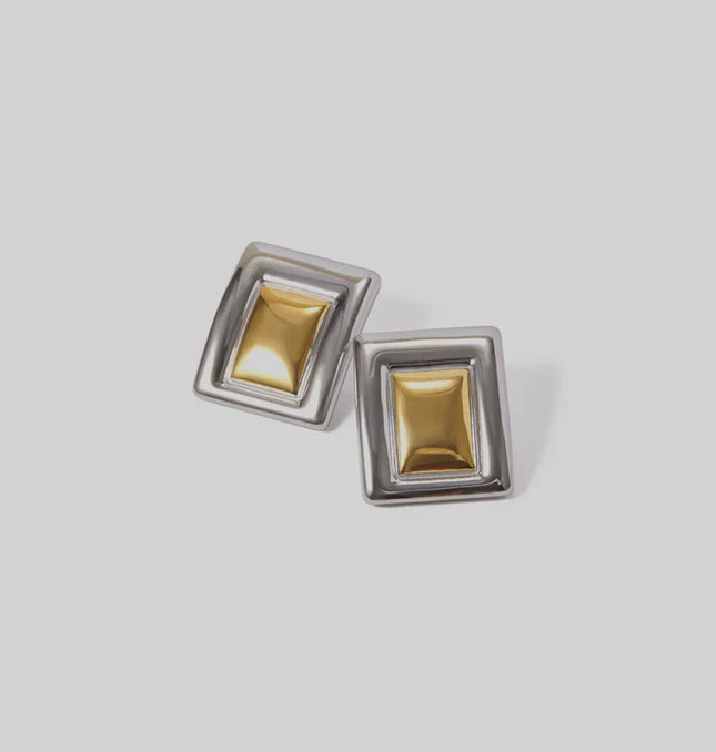 Edgy Echo Squares - Earrings