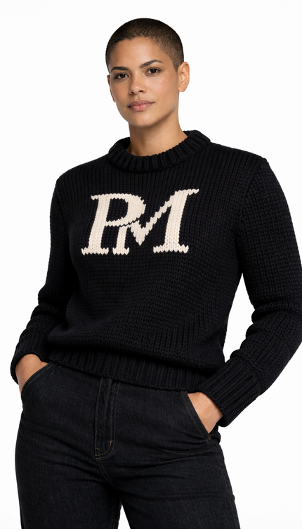 The P|M Varsity Chunky Crewneck - Noir Edition