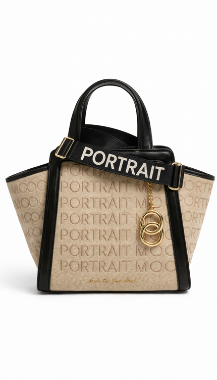 The P|M Signature Jacquard Wing Tote - Sand & Noir Edition