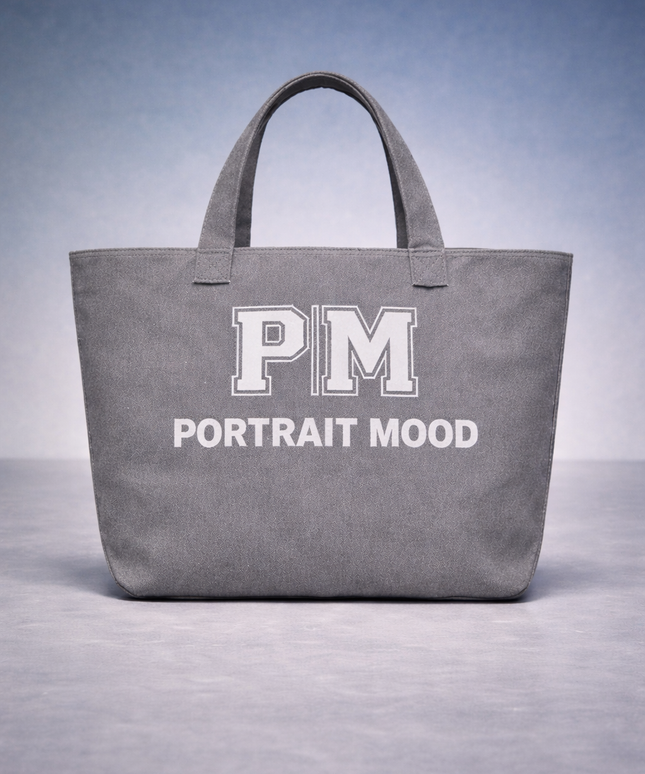 The P|M Studio Varsity Tote - Charcoal Edition