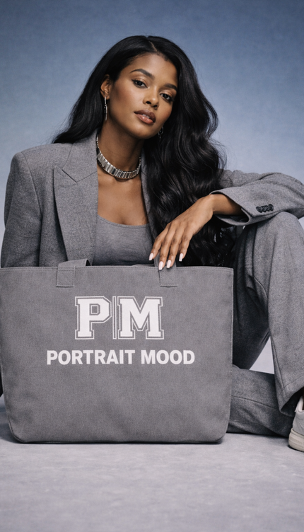 The P|M Studio Varsity Tote - Charcoal Edition