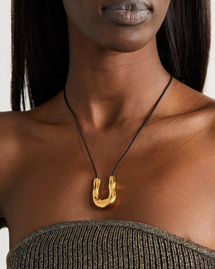 CELESTIAL EMBRACE PENDANT - NECKLACE In Solid Non-Tarnish Stainless Steel With 18K Gold-Plate