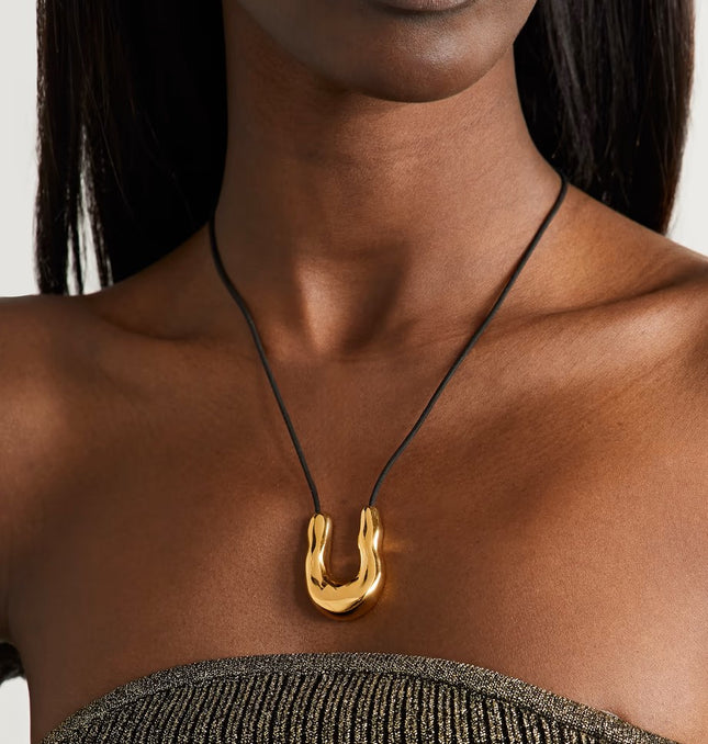 CELESTIAL EMBRACE PENDANT - NECKLACE In Solid Non-Tarnish Stainless Steel With 18K Gold-Plate