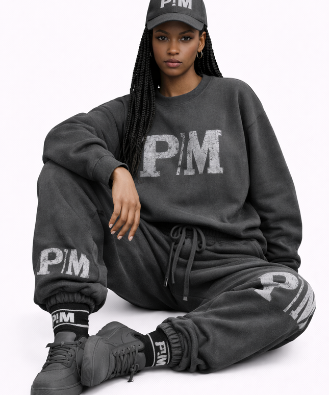 The PM Grunge Monogram Crew