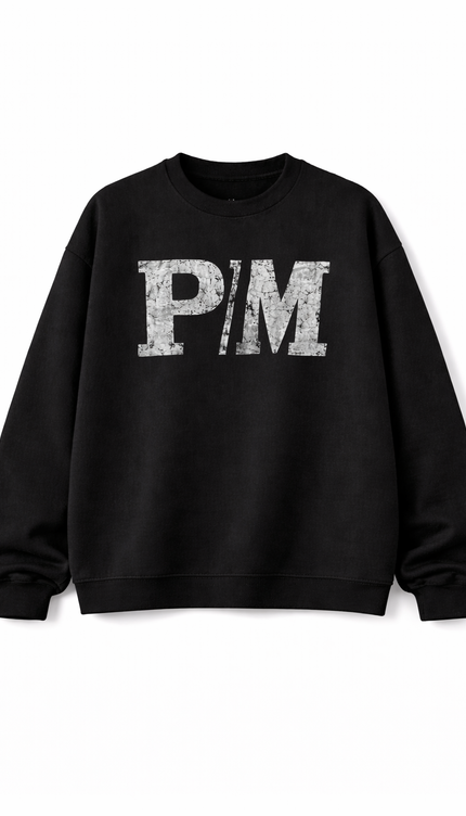 The PM Noir Grunge Monogram Crew