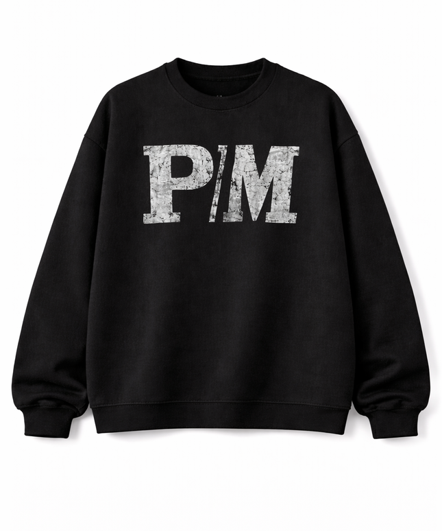 The PM Noir Grunge Monogram Crew