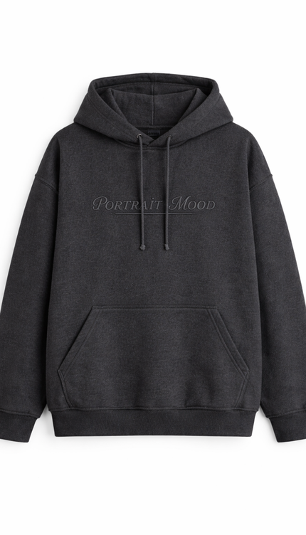 The P|M Archive Script Hoodie - Charcoal Edition