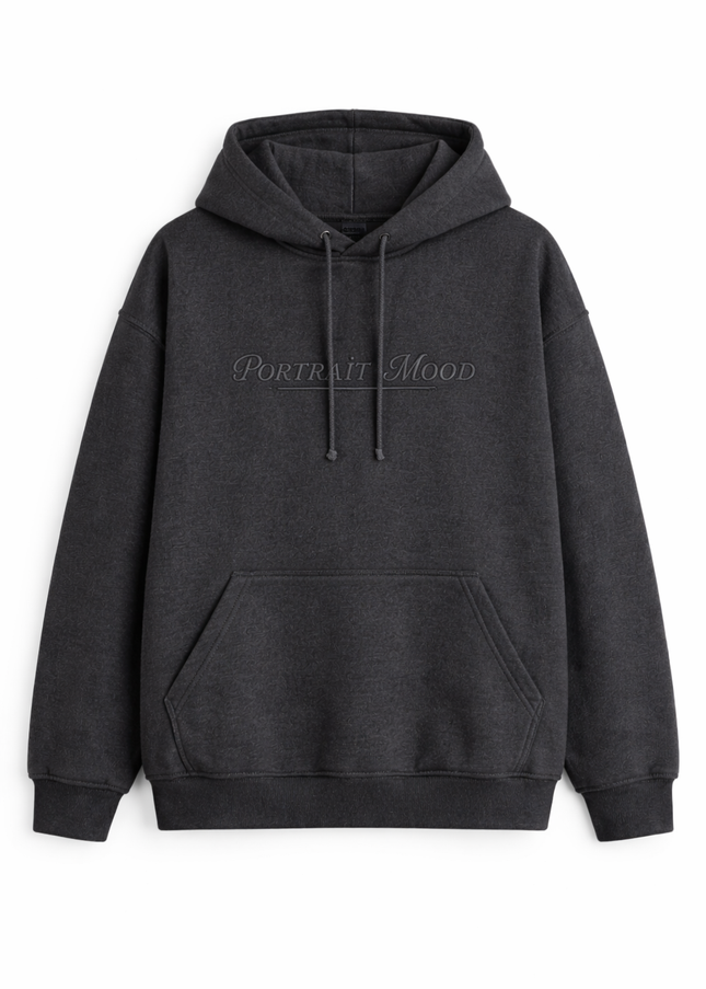 The P|M Archive Script Hoodie - Charcoal Edition