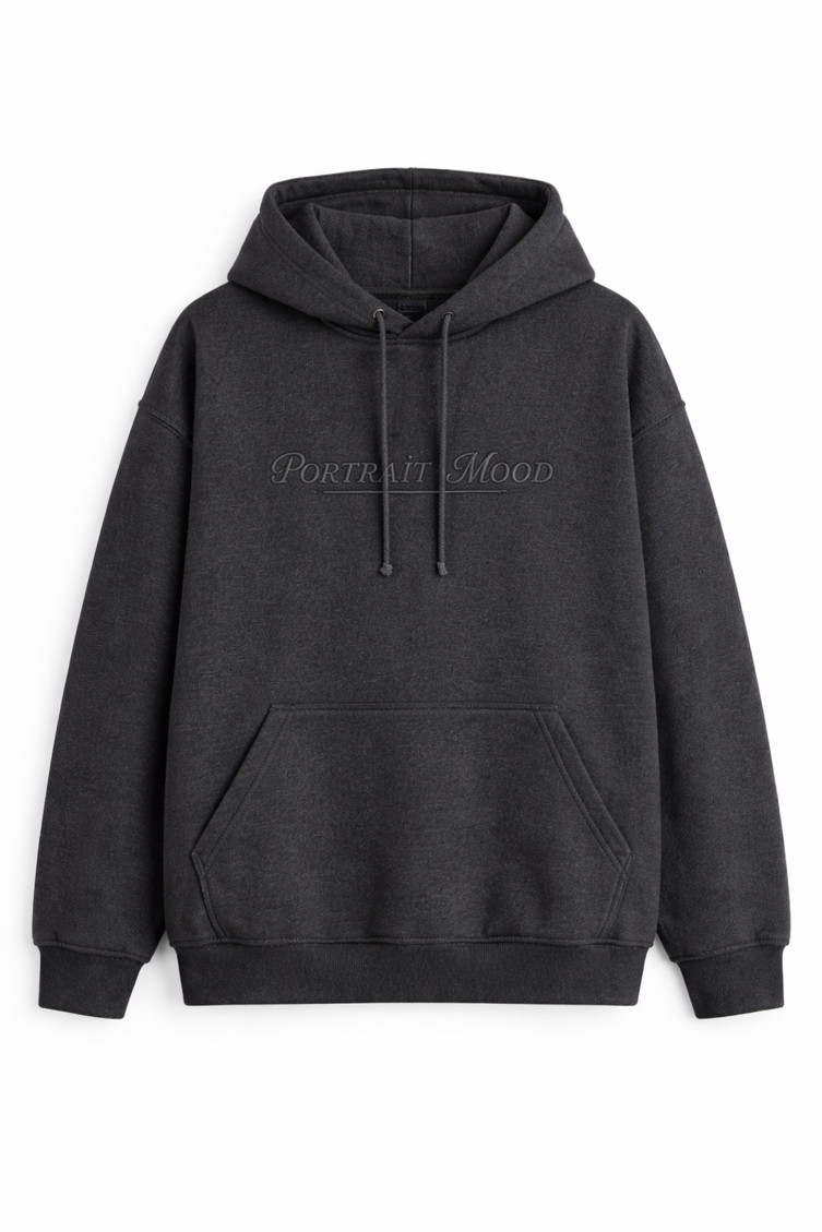 The P|M Archive Script Hoodie - Charcoal Edition